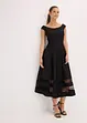 Abito con spalle scoperte, pizzo e cintura, bonprix