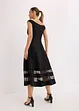 Abito con spalle scoperte, pizzo e cintura, bonprix