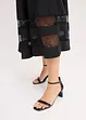 Abito con spalle scoperte, pizzo e cintura, bonprix