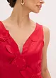 Abito midi in satin lucido con applicazione floreale, bonprix