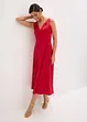 Abito midi in satin lucido con applicazione floreale, bonprix