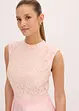 Abito midi in satin lucido con pizzo, bonprix