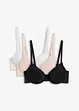 Reggiseno push-up con pizzo fine (pacco da 3), bonprix