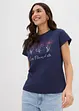 T-shirt basic con stampa (pacco da 2), bonprix