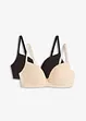 Reggiseno push-up senza ferretto con cotone (pacco da 2), bonprix
