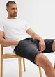 Bermuda elasticizzati in jeans con orli aperti, relaxed fit, bonprix