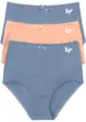 Slip a vita alta con cotone biologico (pacco da 3), bonprix
