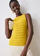 Top in maglia traforata in misto lino, bonprix