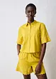 Camicia cropped in misto lino, bonprix