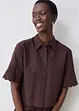 Camicia cropped in misto lino, bonprix