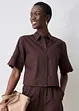 Camicia cropped in misto lino, bonprix