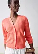 Cardigan traforato in misto lino, bonprix