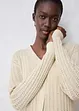 Cardigan traforato in misto lino, bonprix