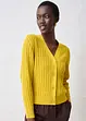 Cardigan traforato in misto lino, bonprix