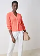 Cardigan traforato in misto lino, bonprix