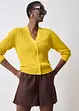 Cardigan traforato in misto lino, bonprix