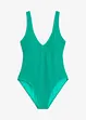 Costume intero a trama operata con scollatura profonda, bonprix