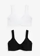 Reggiseno minimizer senza ferretto con  cotone biologico (pacco da 2), bonprix