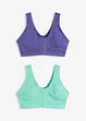 Reggiseno senza ferretto con chiusura anteriore e cotone biologico (pacco da 2), bonprix