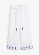 Pantaloni culotte in puro lino con cintura (set 2 pezzi), bonprix