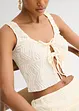 Top con stringatura e effetto operato, bonprix
