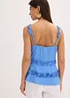 Top con spalline sottili e ruches, bonprix