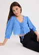 Blusa con ricamo traforato e maniche a sbuffo, bonprix