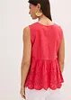 Top con spacco e ricami traforati, bonprix