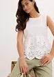 Top con spacco e ricami traforati, bonprix