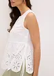 Top con spacco e ricami traforati, bonprix