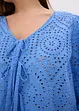 Blusa con ricamo traforato e maniche a sbuffo, bonprix