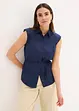 Blusa in satin con laccetti da annodare, bonprix