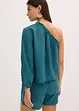 Blusa monospalla in misto lino, bonprix