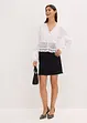 Blusa con inserto effetto uncinetto e frange, bonprix