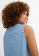 Blusa smanicata in denim, bonprix