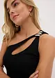 Top monospalla con dettaglio gioiello, bonprix