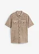 Camicia  effetto lavato a maniche corte, bonprix