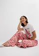 Pantaloni con elastico in vita in crêpe operato, bonprix