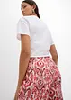 Pantaloni con elastico in vita in crêpe operato, bonprix