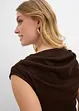 Abito midi drappeggiato con effetto a coste, bonprix