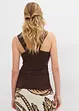 Top con scollo all'americana e fibbia decorativa martellata, bonprix