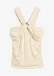 Top con scollo all'americana e fibbia decorativa martellata, bonprix