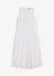 Abito lungo in cotone con arricciature, bonprix
