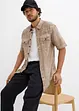 Camicia  effetto lavato a maniche corte, bonprix