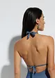 Costume intero effetto denim con scollo all'americana, bonprix