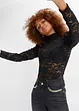 Maglia aderente in pizzo a maniche lunghe, bonprix