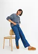 Jeans wide leg, a vita bassa, bonprix