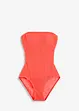 Costume intero a trama operata con spalline trasparenti, bonprix