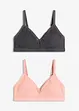Bralette imbottita senza ferretto con cotone biologico (pacco da 2), bonprix