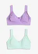 Reggiseno t-shirt senza ferretto con cotone (pacco da 2), bonprix